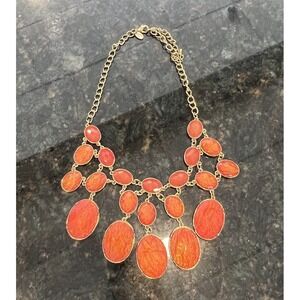 Vintage Charming Charlie Statement Necklace 16 To‎ 18"  Acrylic Faceted Beads